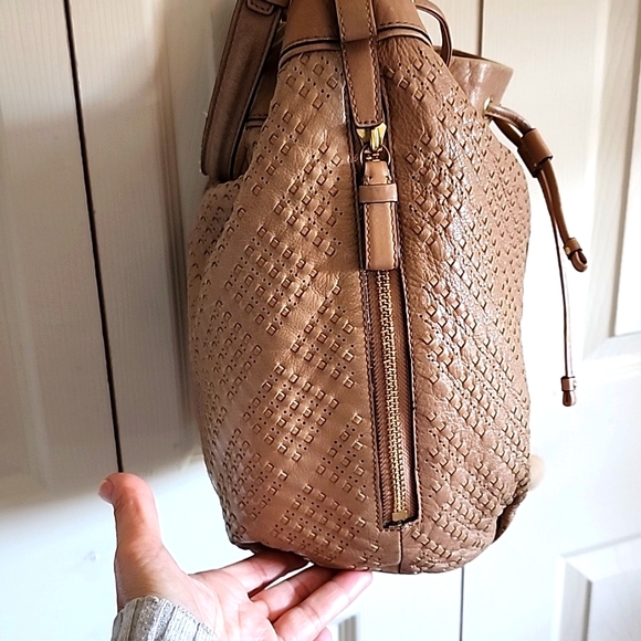 Coach Madison Marielle Woven Leather Drawstring Handbag GUC - Picture 4 of 16